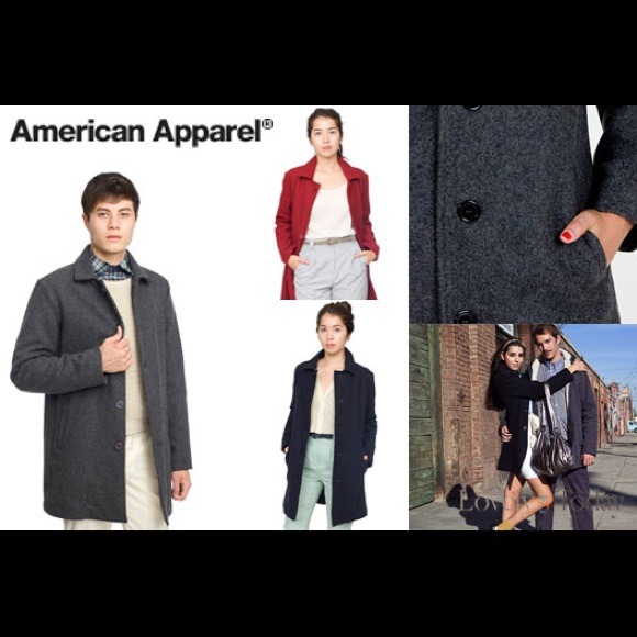 American Apparel Wool Grey Peacoat