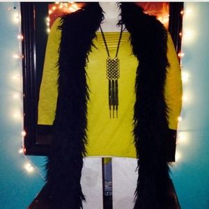 💢TRADED💢 Jet Black Cozy Fur Vest