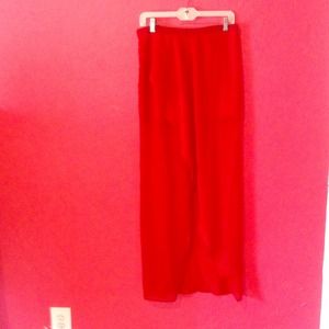 Red maxi skirt