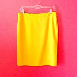 Vibrant yellow knee length skirt