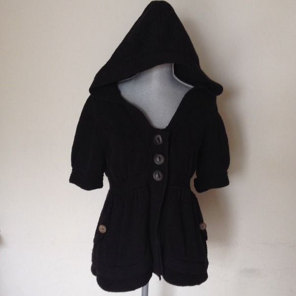 Free People hooded black sweater