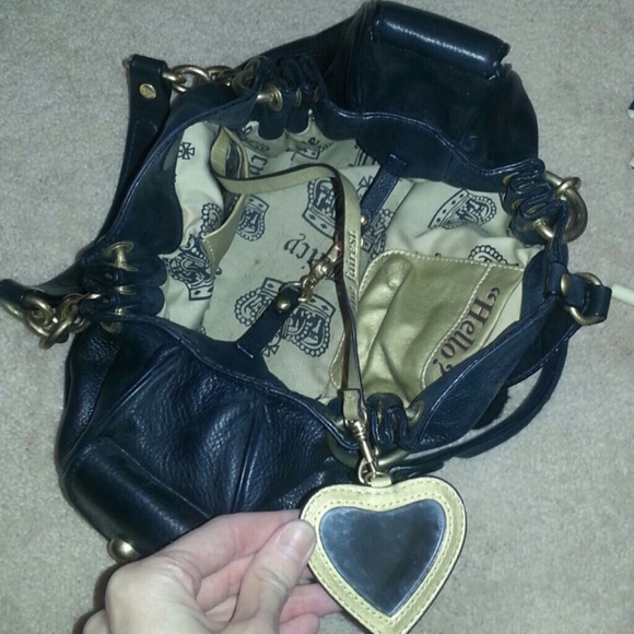 Authentic Juicy Couture black leather bag - Picture 2 of 4
