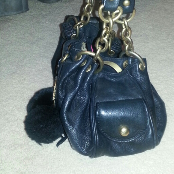 Authentic Juicy Couture black leather bag - Picture 3 of 4