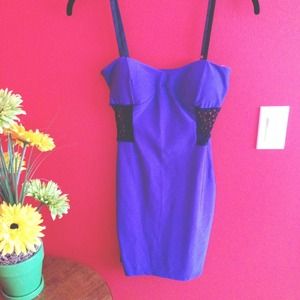 Hot bright blue cocktail dress