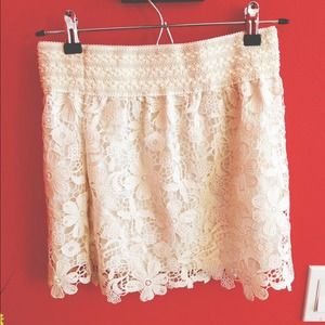 Cream colored laced skirt