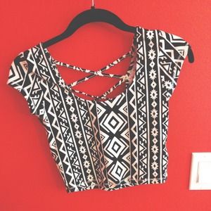 Aztec pattern crop top