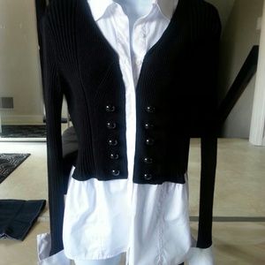 RQT 1 Piece Sweater/Classic White Dress Shirt