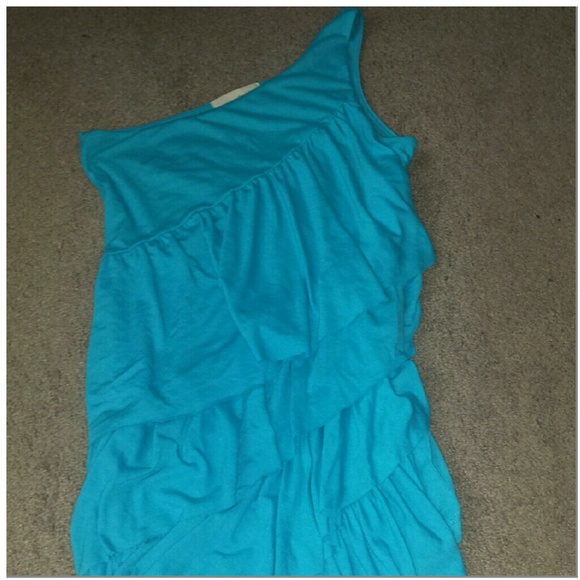 Blue layered one sleeve top