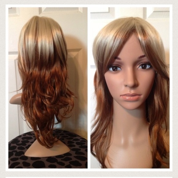 Blonde & Red Long Wig