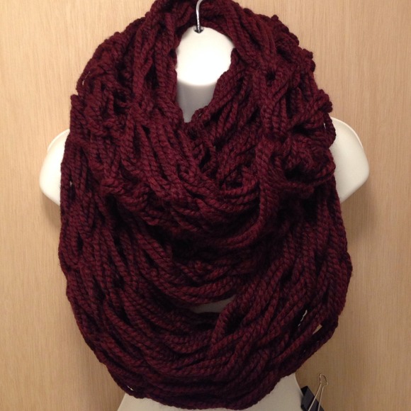 Long Chunky Knitted Infinity Scarf