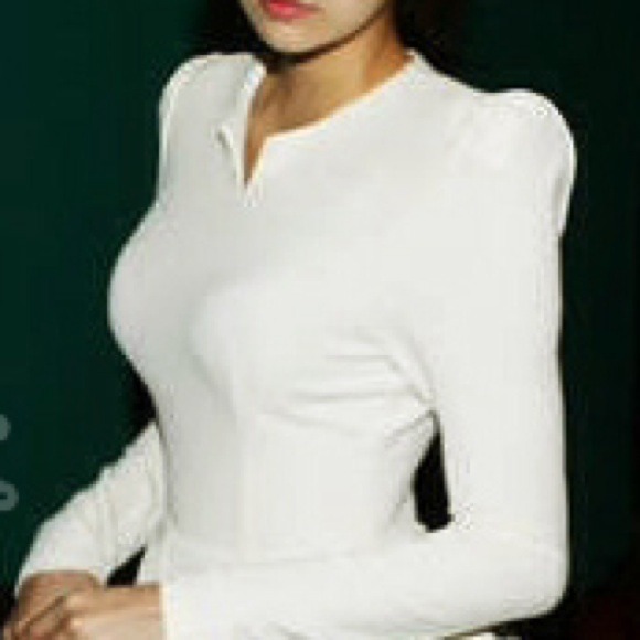 White peplum top