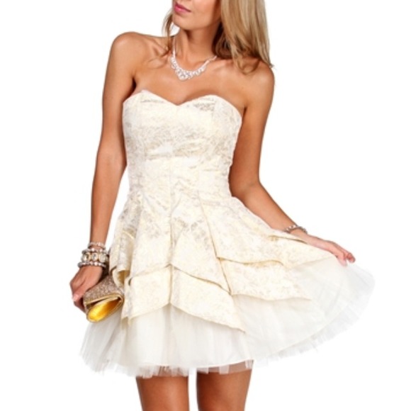 Gold/ivory prom dress
