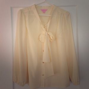 Lilly Pulitzer pale yellow blouse