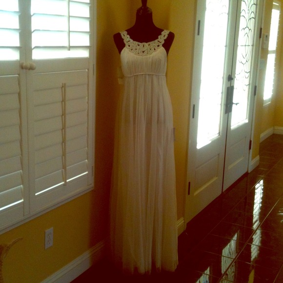 Adrianna Papell Greek Goddess style gown.