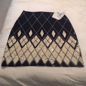 Black and Cream Sequin Skirt