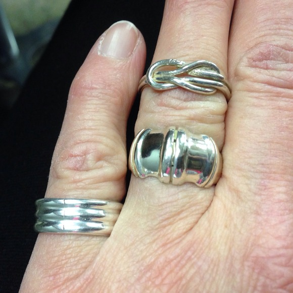 Sterling silver rings earrings, $8 each or BUNDEL
