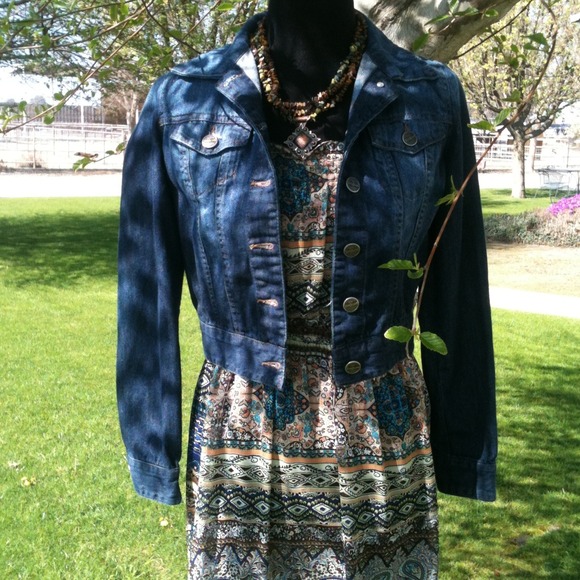 Denim blue jacket.
