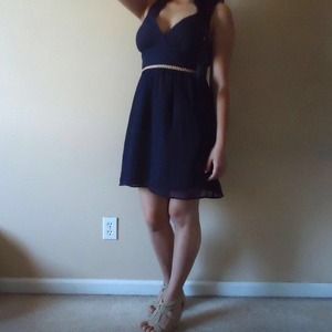 [F21] Plum Chiffon Dress