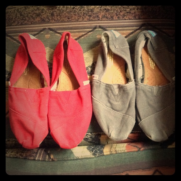 Two pairs of Toms. Size 7.5
