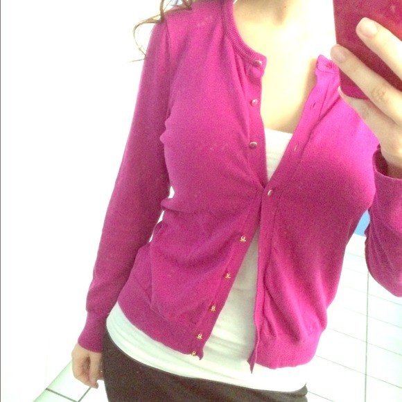 Purple pink Nautica cardigan sweater
