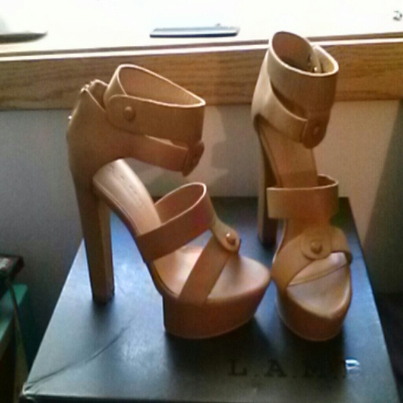 HOLD!! Tan L.A.M.B high heels