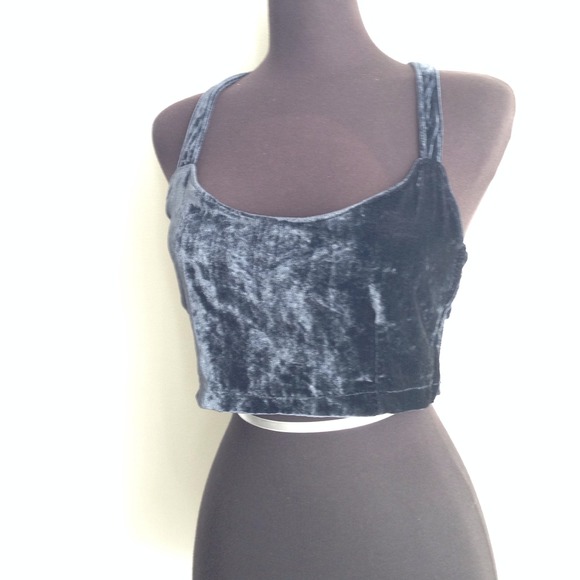 Blue Velvet Brandy Melville Caged Back Top