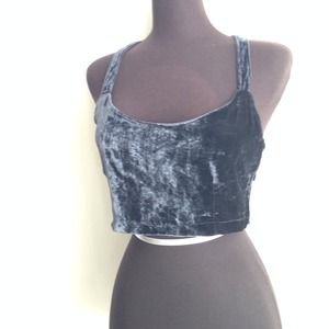 Blue Velvet Brandy Melville Caged Back Top
