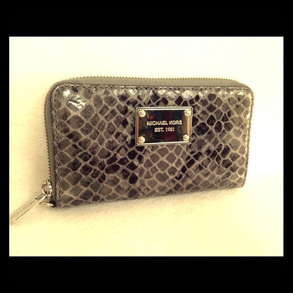 Michael Kors slate color zip up wallet