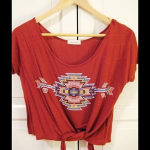 Festive Cropped Tied Top