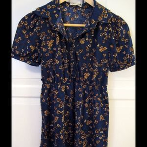 Navy Flower Blouse