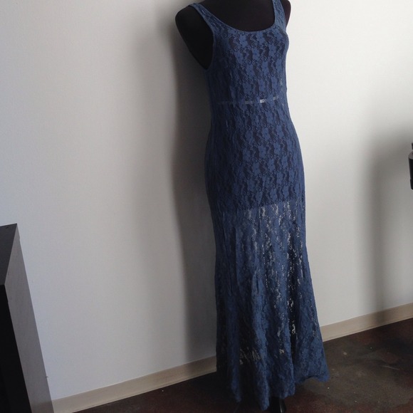 Blue Lace Maxi Dress