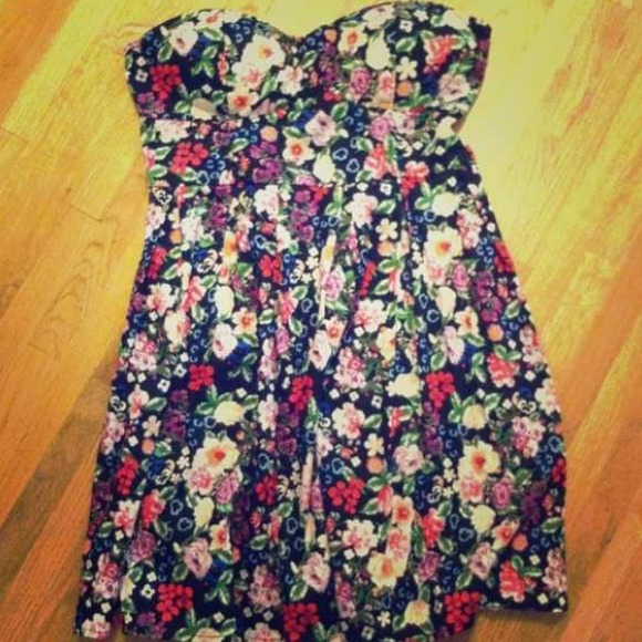 Floral Strapless Dress