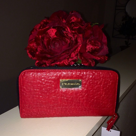 Steve Madden Clutches & Wallets - Steve Madden Red Zip Around Wallet NWT