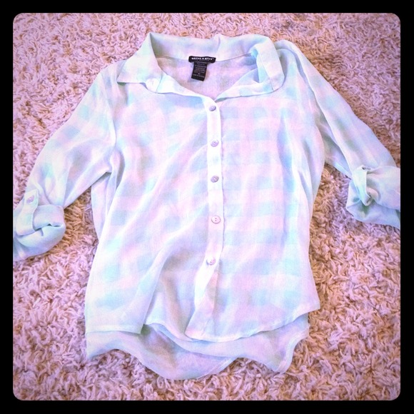 Sheer teal shirt