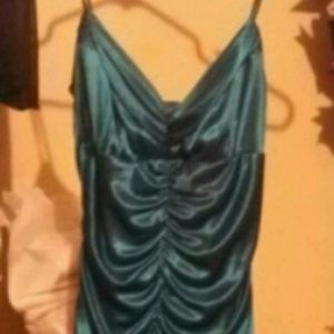 Short Green silky dress