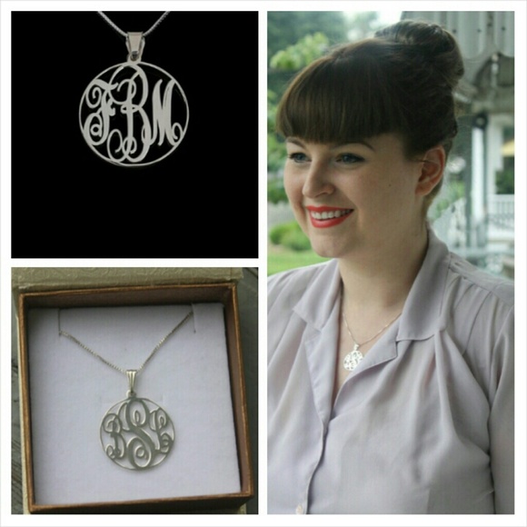 Sterling Silver Small Circle Monogram Necklace