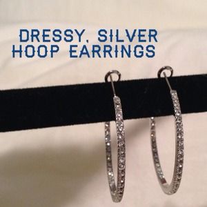 Beautiful, sparkly silver hoop earrings