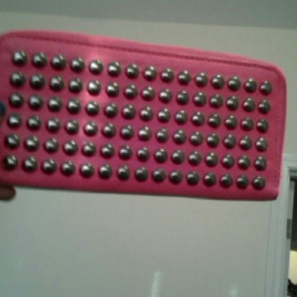 Pink Studded Wallet