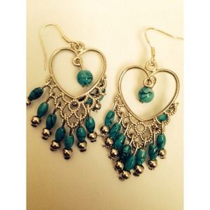 Turquoise and silver earrings