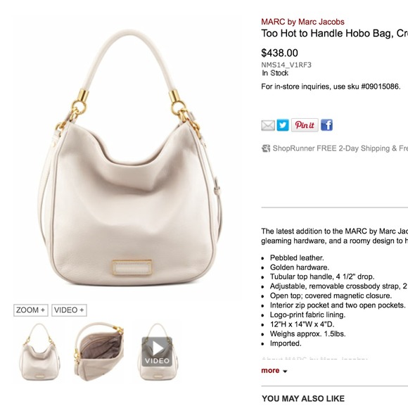 Marc Jacob Too Hot To Handle in Stone Medium sz