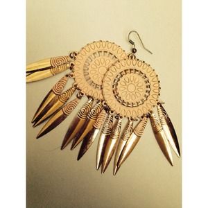 Light pink dream catcher earrings