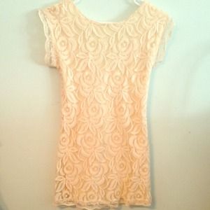 Adorable cream lace dress with low back