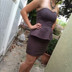 Strapless peplum dress