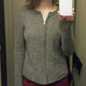 Wool zip up sweater
