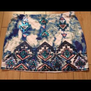 Express Sequined Aztec Skirt