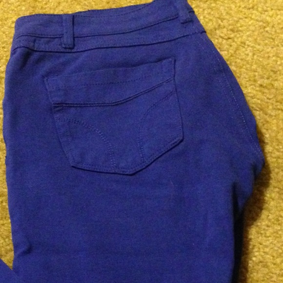 Super stretchy bright blue jeans!