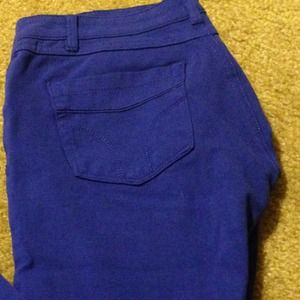 Super stretchy bright blue jeans!