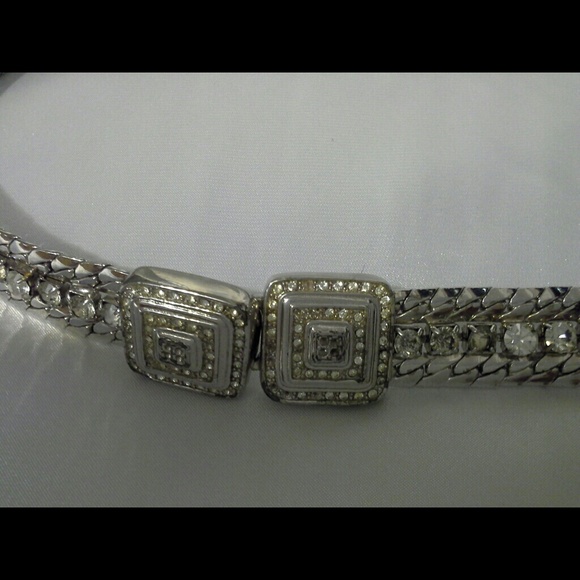 Judith Leiber Signed Rhinestone Metal Belt!