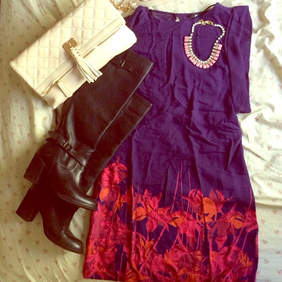 H & M Tropical Purple Mini Dress