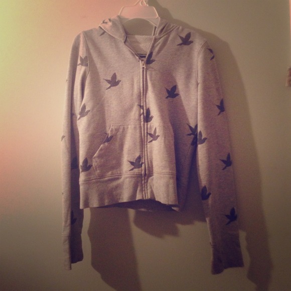 Aerie grey sweatshirt with birds